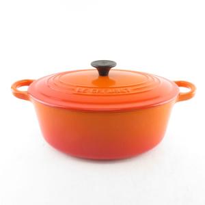 美品 Le Creuset ルクルーゼ ココットオーバル 両手鍋 25cm ホーロー 琺瑯 料理 S...