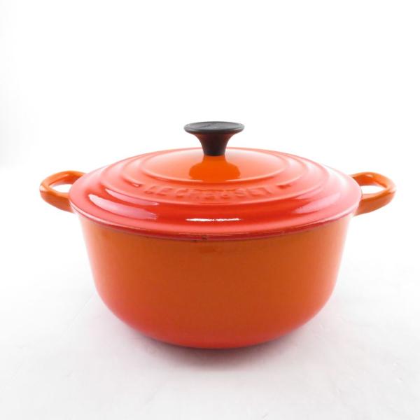 美品 Le Creuset ルクルーゼ ココットロンド 20 両手鍋 ホーロー 料理 調理 SY77...