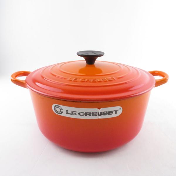 美品 Le Creuset ルクルーゼ ココットロンド 24 両手鍋 ホーロー 料理 調理 SY77...