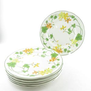 美品 Villeroy&Boch ビレロイ＆ボッホ Geranium ゼラニウム 大皿 6枚 26cmプレート ディナー セット SY9290F｜uru-uru