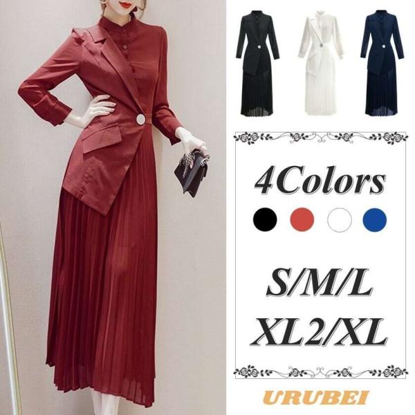 即納 在庫限りの限定セール オススメ 新作 フェイクツーピース ワンピース ドレス お呼ばれ デート...