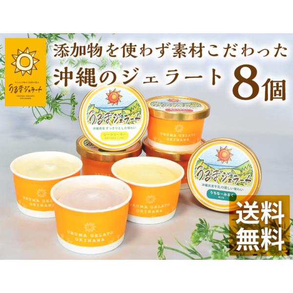 選べる8個 詰め合わせギフトセッ ト　送料無料！無添加・天然素材 の沖縄県産ジェラート　低カロリ ー...