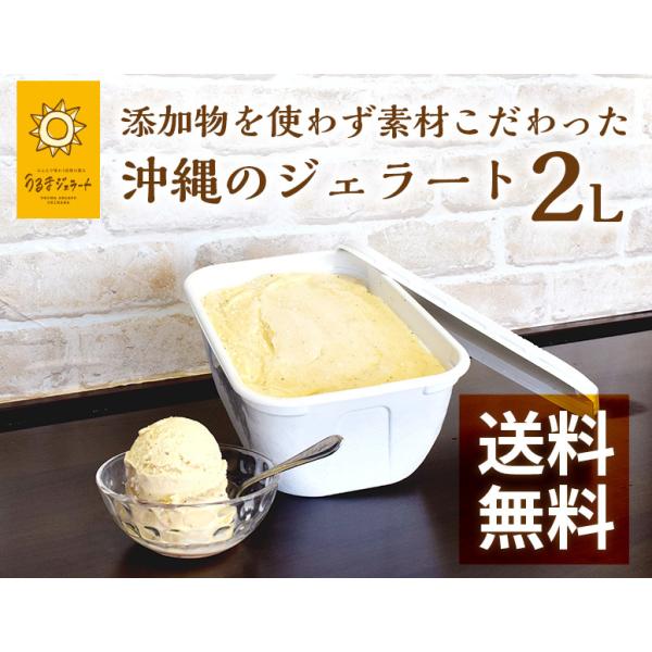 贅沢な単品２Lバット　送料無料！無添加・天然素材の沖縄県産ジェラート　低カロリー＆低脂肪｜うるまジェ...