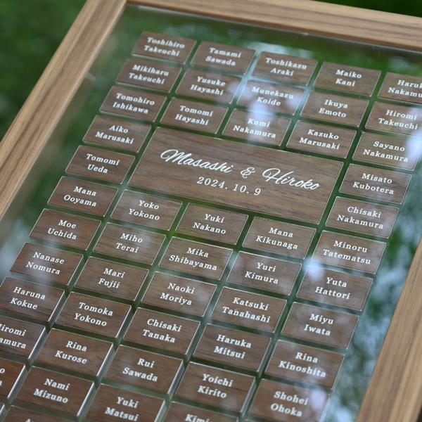 《NEW》ゲスト参加型 【ウッドフレームとウッドピースの結婚証明書 クリア背景 A4,A3サイズ】ウ...