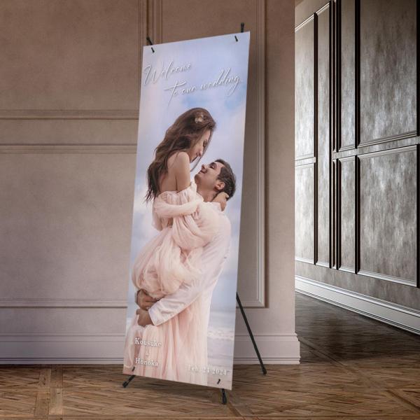 《NEW》写真で作る【ウェディングXバナー】 スタンド付き 600×1600mm wedding 結...