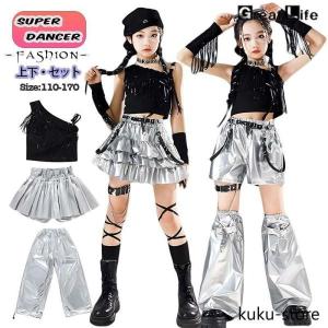 キッズ へそ出し トップス ダンス衣装 女の子 ...の商品画像