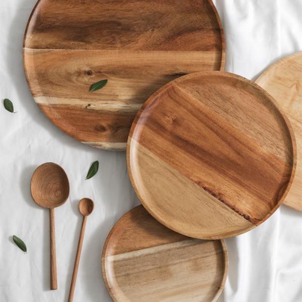 木製プレート 木製の食器 木製 プレート 皿 食器 ウオルナットプレート 木のお皿 ぽってりした丸み...