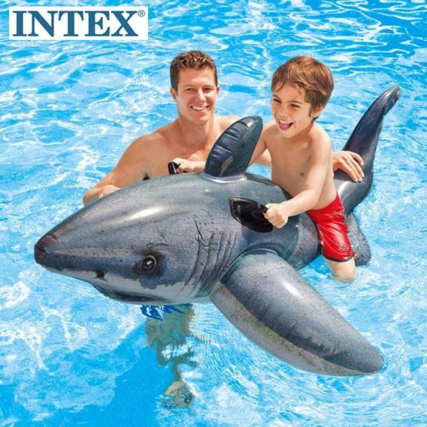 インテックス 浮き輪 サメ  プール用 173x107cm