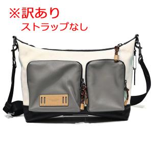 訳あり コーチ COACH 斜め掛け ショルダー バッグ メンズ 1954 QBR08 レザー ポケット メッセンジャー チョーク/ヘザーグレー/バーガンディーマルチカラー｜uruzz