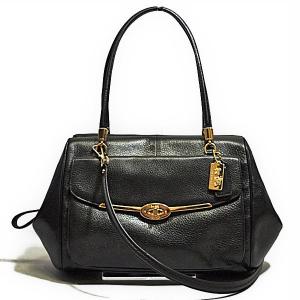 コーチ COACH トート バッグ 2WAY F25166 LIBLK マディソン レザー マデリン EW サッチェル ブラック｜uruzz