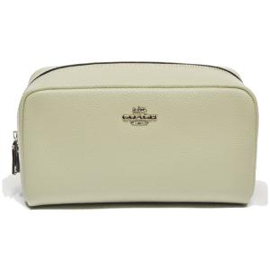 コーチ COACH バッグ 化粧 ポーチ 3590 SV/A5 クロスグレイン レザー コスメティック ケース ペールグリーン｜uruzz