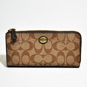 コーチ 財布 長財布 COACH F49964 ペイトン シグネチャー スリム ジップ BKHMA カーキ/マホガニー｜uruzz