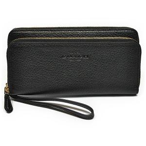 コーチ COACH 財布 長財布 F52718 IMBLK ペブルド レザー ダブルジップ アコーディオン ジップアラウンド ファスナー ブラック