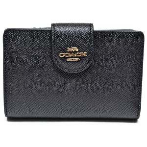 コーチ 財布 二つ折財布 折り財布 レディース COACH アウトレット 6390 F6390 IMBLK レザー 黒｜uruzz