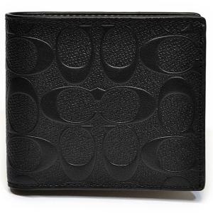 訳あり コーチ COACH 財布 折財布 メンズ F75363 BLK シグネチャー