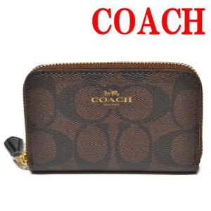 コーチ コインケース 財布 小銭入れ レディース メンズ COACH アウトレット F78005 78005 IMAA8 PVC シグネチャー ジップ アラウンド ブラウン/ブラック｜uruzz