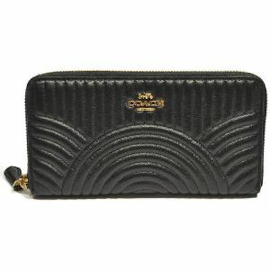 コーチ COACH 財布 長財布 F87888 IMBLK アール デコ キルティング レザー アコーディオン ジップアラウンド ブラック｜uruzz