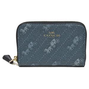 コーチ COACH 財布 小銭入れ C4210 IMDEN ホース アンド キャリッジ ドット プリント PVC ジップ アラウンド コインケース デニム｜uruzz