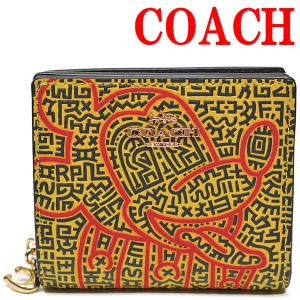 コーチ 財布 二つ折り 二つ折り財布 レディース メンズ COACH アウトレット C7446 IMTMG ディズニー x キースヘリング コラボ 2つ折り｜uruzz