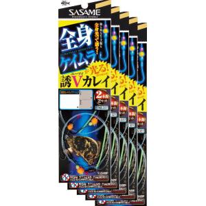 ささめ針 投釣仕掛け 特選 達人直伝 誘V(ユーブイ)カレイ 12号 5枚まとめ買い特価 TKS32...