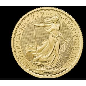 2026年 イギリス ブリタニア金貨 1/2オンス BU Royal Mint発行