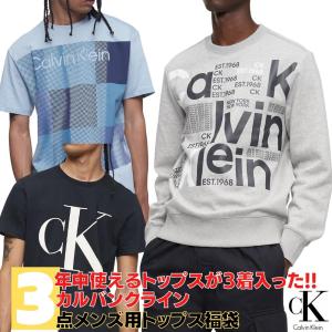 Calvin Klein カルバンクライン メンズサイズトップス3点セット福袋 トレーナー パーカー フーディー プルオーバー Tシャツ 半袖シャツ｜us-kidswear