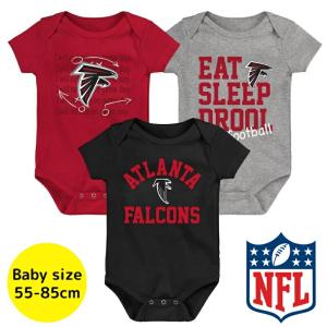 NFL ロンパース ボディスーツ3枚セット 半袖 ボディースーツ 出産祝い アトランタ・ファルコンズ Atlanta Falcons｜us-kidswear