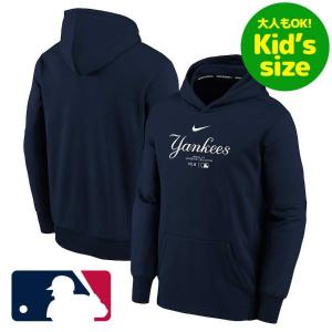 MLB公式 nike ナイキ 子供用パーカー キッズ用トップス ユースサイズフーディー Navy ニューヨーク・ヤンキース｜us-kidswear