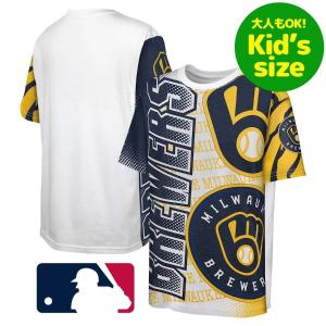 MLB公式 キッズ用Tシャツ 子供用半袖トップス ミルウォーキー・ブリュワーズ Milwaukee Brewers T-Shirt