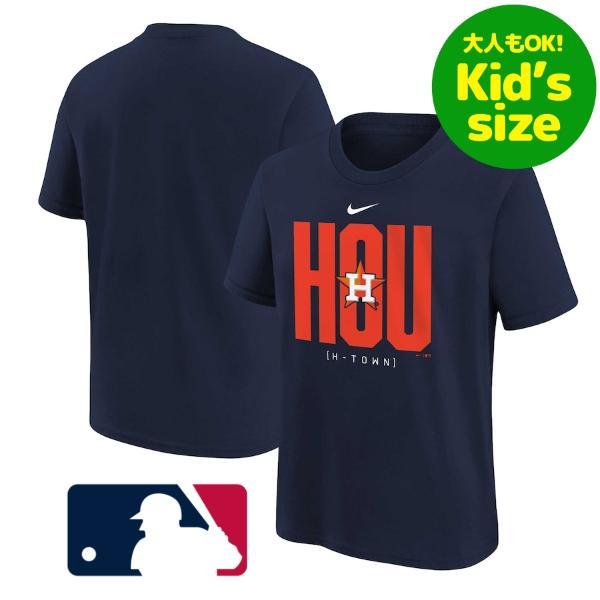 MLB公式 nike ナイキ キッズ用Tシャツ 子供用半袖トップス ヒューストン・アストロズ Hou...