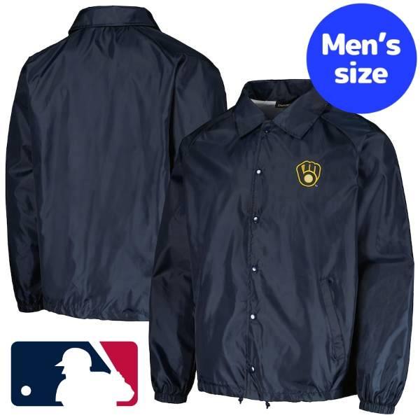 MLB公式 メンズ ウィンドブレーカー ナイロンジャケット コーチジャケット ミルウォーキー・ブリュ...