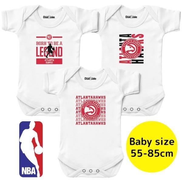 NBA公式 55-85cm ボディスーツ3枚セット ベビー服 ロンパース 出産祝い アトランタ・ホー...