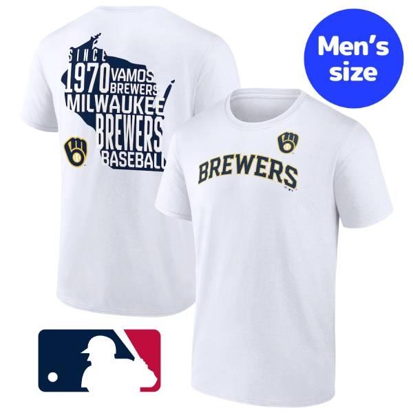 MLB公式 メンズ Tシャツ 半袖トップス ミルウォーキー・ブリュワーズ Milwaukee Bre...