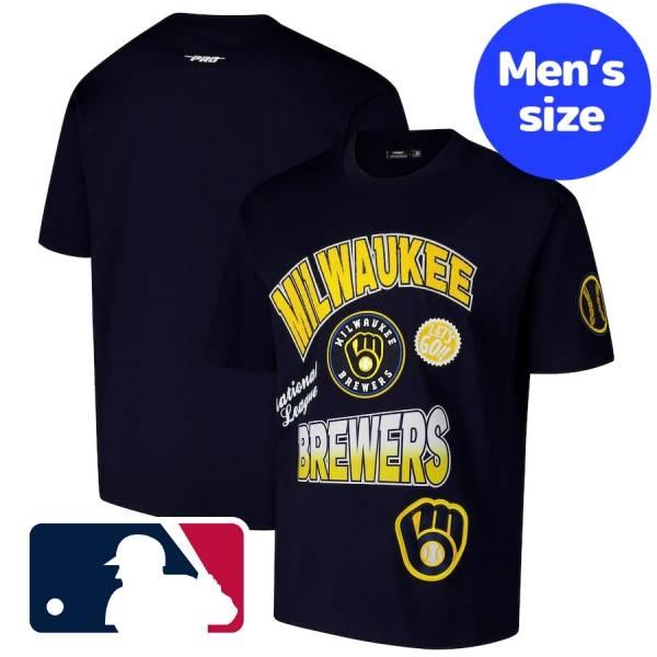 MLB公式 メンズ Tシャツ 半袖トップス ミルウォーキー・ブリュワーズ Milwaukee Bre...