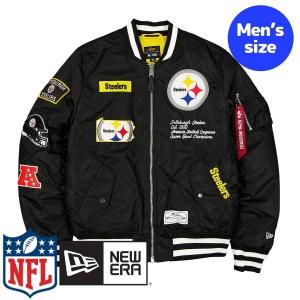NFL公式 メンズ アウター ジャケット MA-1 スタジャン ボンバージャケット ジャンパー ニューエラ ピッツバーグ・スティーラーズ Pittsburgh Steelers