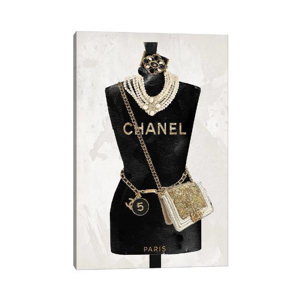 ブランドオマージュアート 30x20cm Paris Girl シャネル CHANEL キャンバスア...