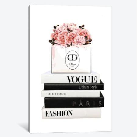お洒落なオマージュアート Books And Roses ディオール Dior キャンバスアート 絵...