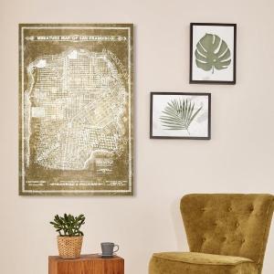 絶賛販売中 送料無料 Oliver Gal オリバーガル 91x61cm San Francisco Map White And Gold 絵画 インテリア ポイント10倍