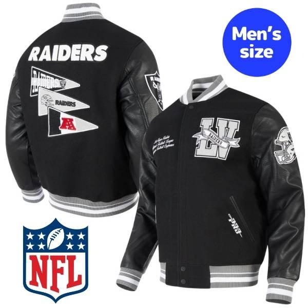 プロスタンダード NFL公式 メンズ アウター ジャケット スタジャン アメフト ラスベガス・レイダ...