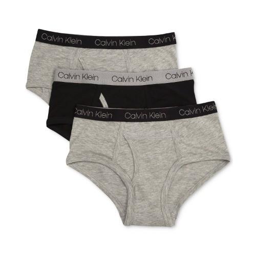 Calvin Klein カルバンクライン 4-18歳用 男の子用ブラックxグレーCKロゴウエストブ...