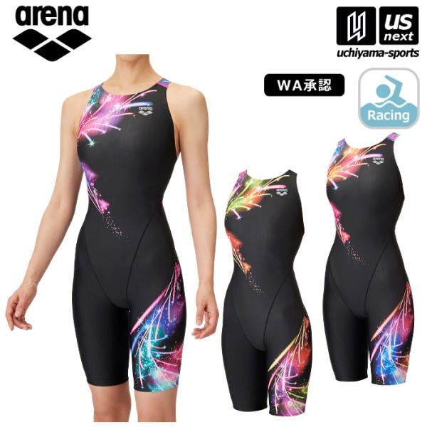 アリーナ 水泳 レディース 競泳水着 レーシングワンピーススパッツ オープンバック・ハーフレッグ 2...