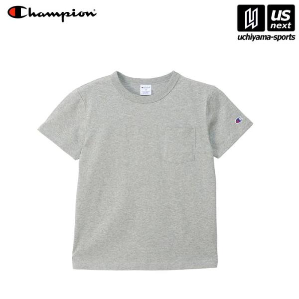 チャンピオン キッズ ショートスリーブポケットTシャツ オックスフォードグレー [M便 1/1](取...