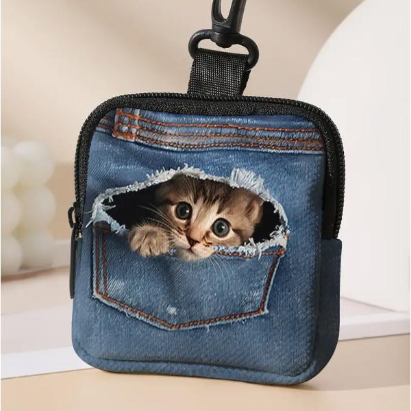 ミニポーチ 猫 ネコ パンツポケット 可愛い コインケース 小銭入れ イヤホンケース ミニ財布 レデ...