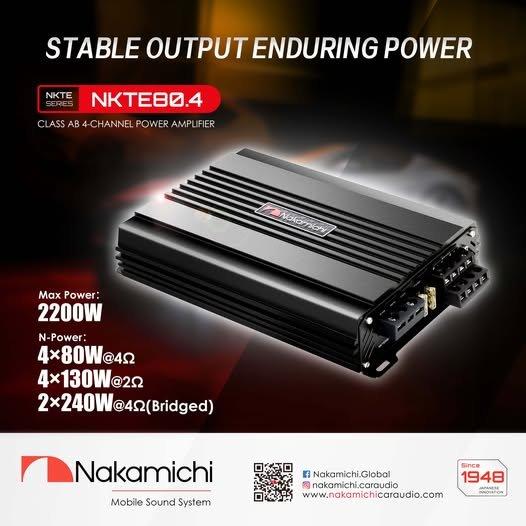 NKTE80.4 NKTEシリーズ 4ch パワーアンプ●小型●Class AB Max.2200W...