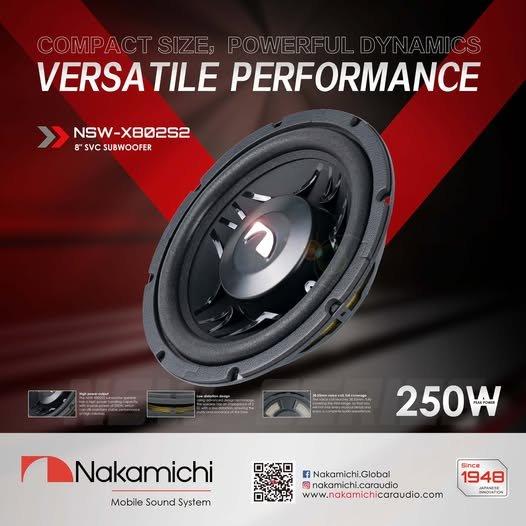 NSW-X802S2 薄型 20cm（8インチ）2Ω SVC Max.250W ナカミチ Nakam...