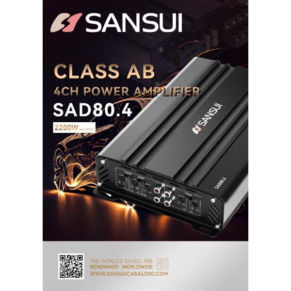 SAD80.4  SADシリーズ Class AB 4ch パワーアンプ Max.2200W サンス...