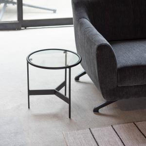 あずま工芸 サイドテーブル ガラステーブル 円形 丸型 ソファサイド 天