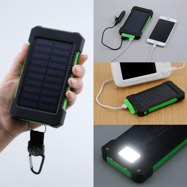 モバイルバッテリー ソーラー 充電器 スマホ USB コンセント 蓄電 大容量 アウトドア キャンプ...