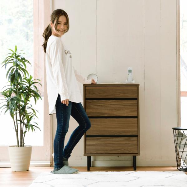 チェスト 棚 引き出し 4段 収納 たんす タンス 収納棚 おしゃれ 北欧 木目 柄 シンプル リビ...