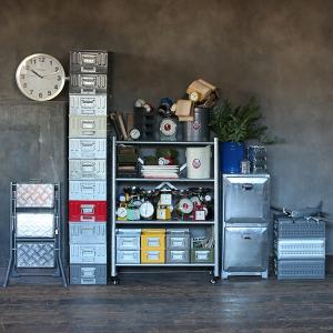 東谷 什器 スチールラック 棚板 木製 ラック 収納棚 4段 レトロ